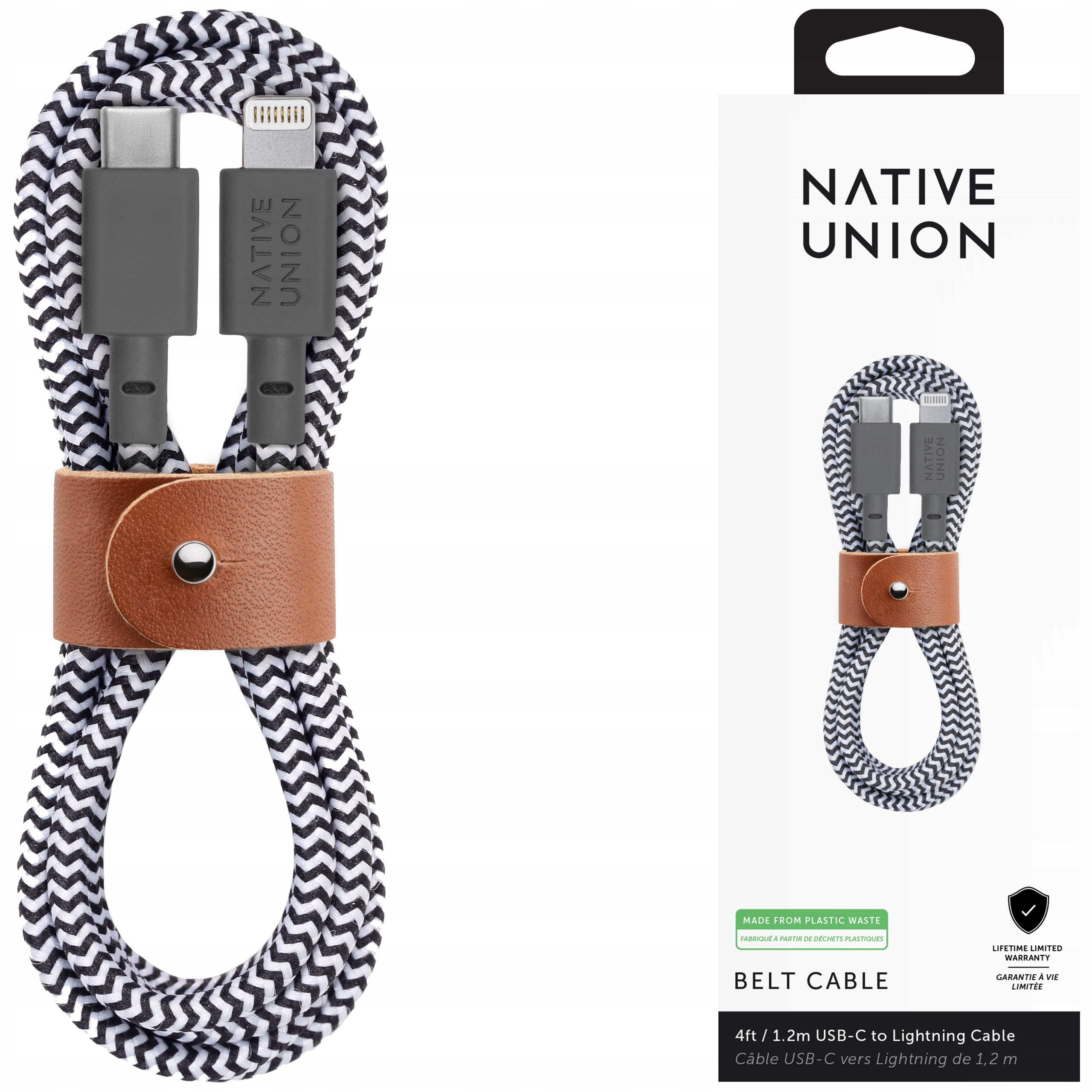 Native Union Belt Cable Kabel Usb-c na Lightning 1.2m Wytrzymały Przewód