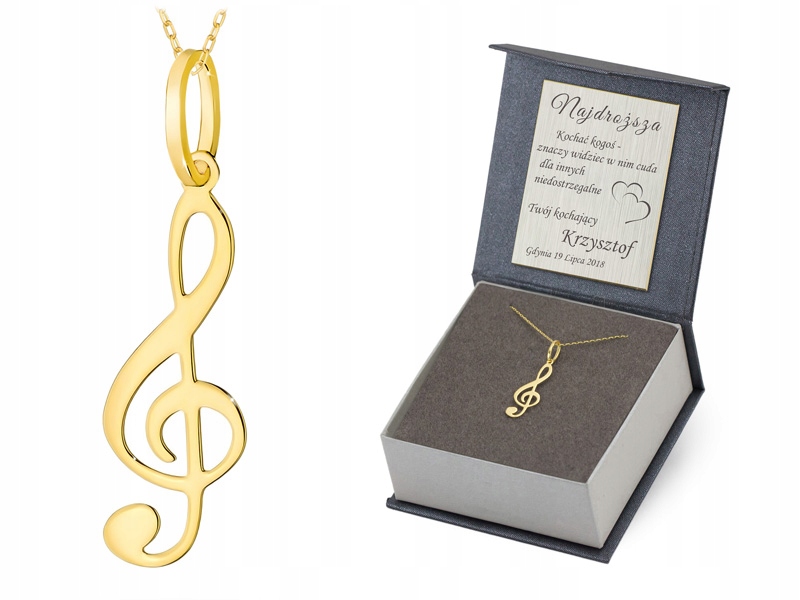 Zlatý Řetízek a Přívěsek Violinový klíč pr 585