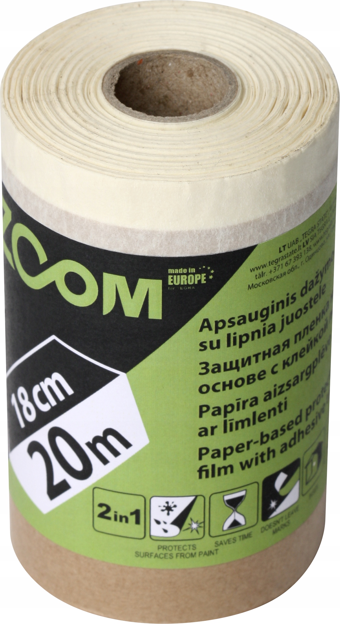 

Papier malarski z taśmą 18cmx20m, gruby 120µm