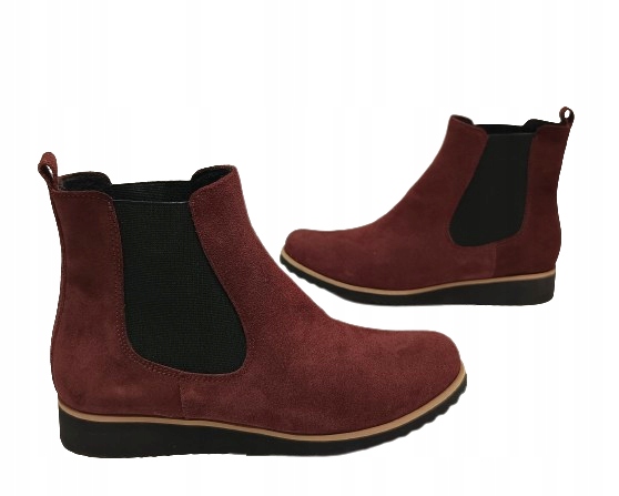 Módní kotníkové boty se semišem Sempre 173 bordo vel. 37
