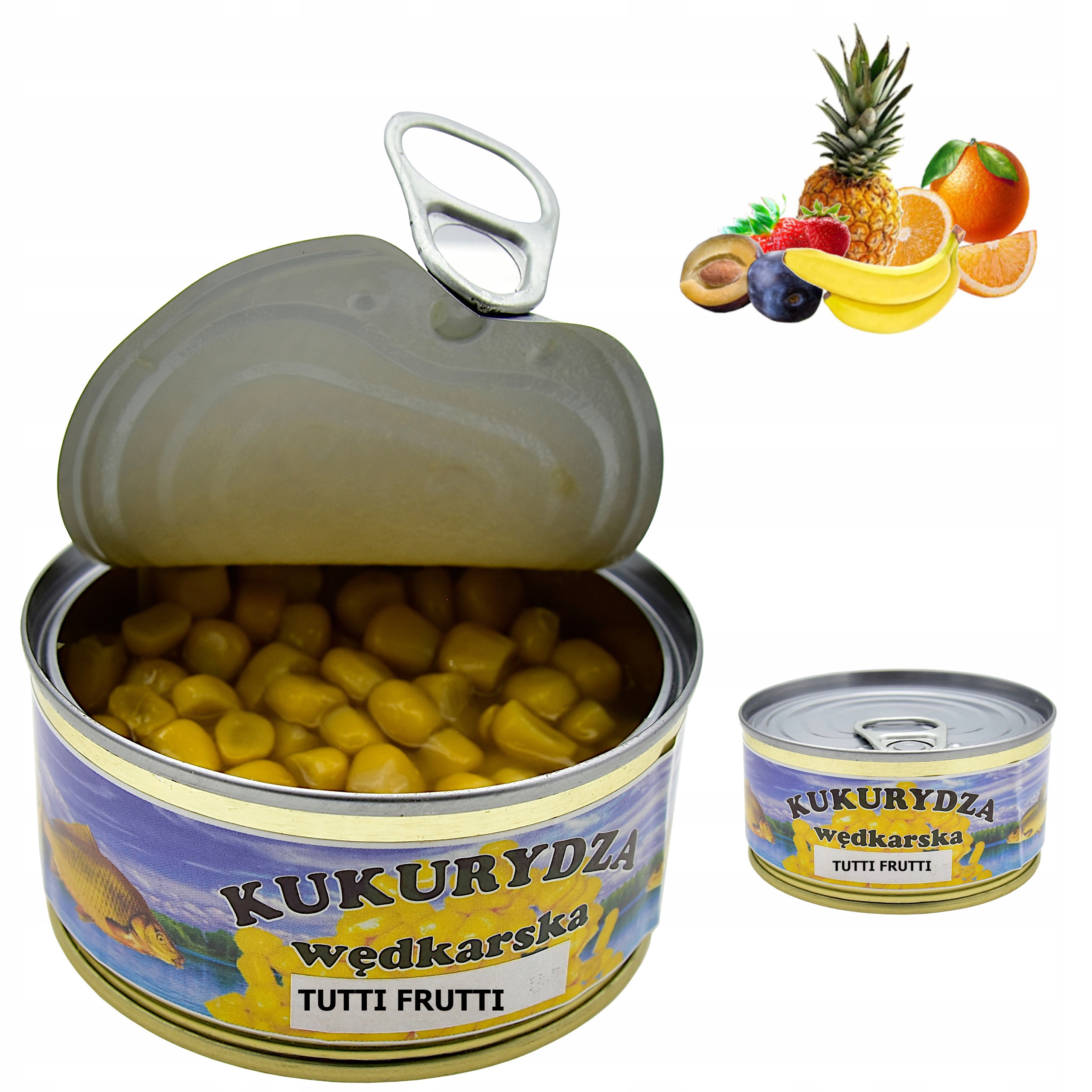 Kukurydza wędkarska w puszce przynęta zanęta 125 g aromat Tutti Frutti