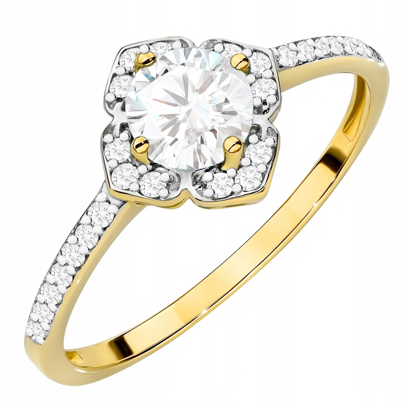 Zlatý Prstýnek pr. 585 14k s brilianty a safírem 0,60ct