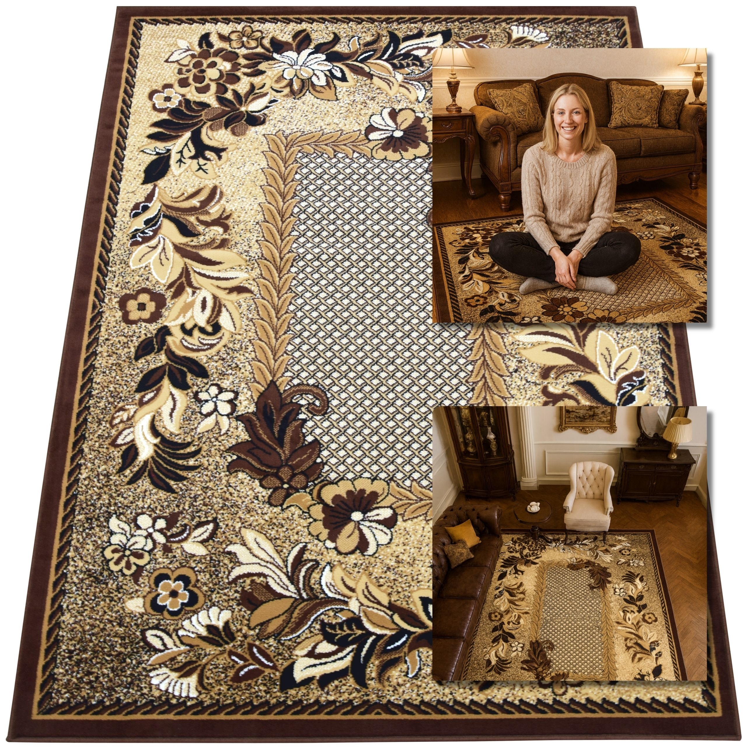 Koberec Tradiční Vintage Brazový Koberec Venezia Koberce Do Obývacího Pokoje 120x170