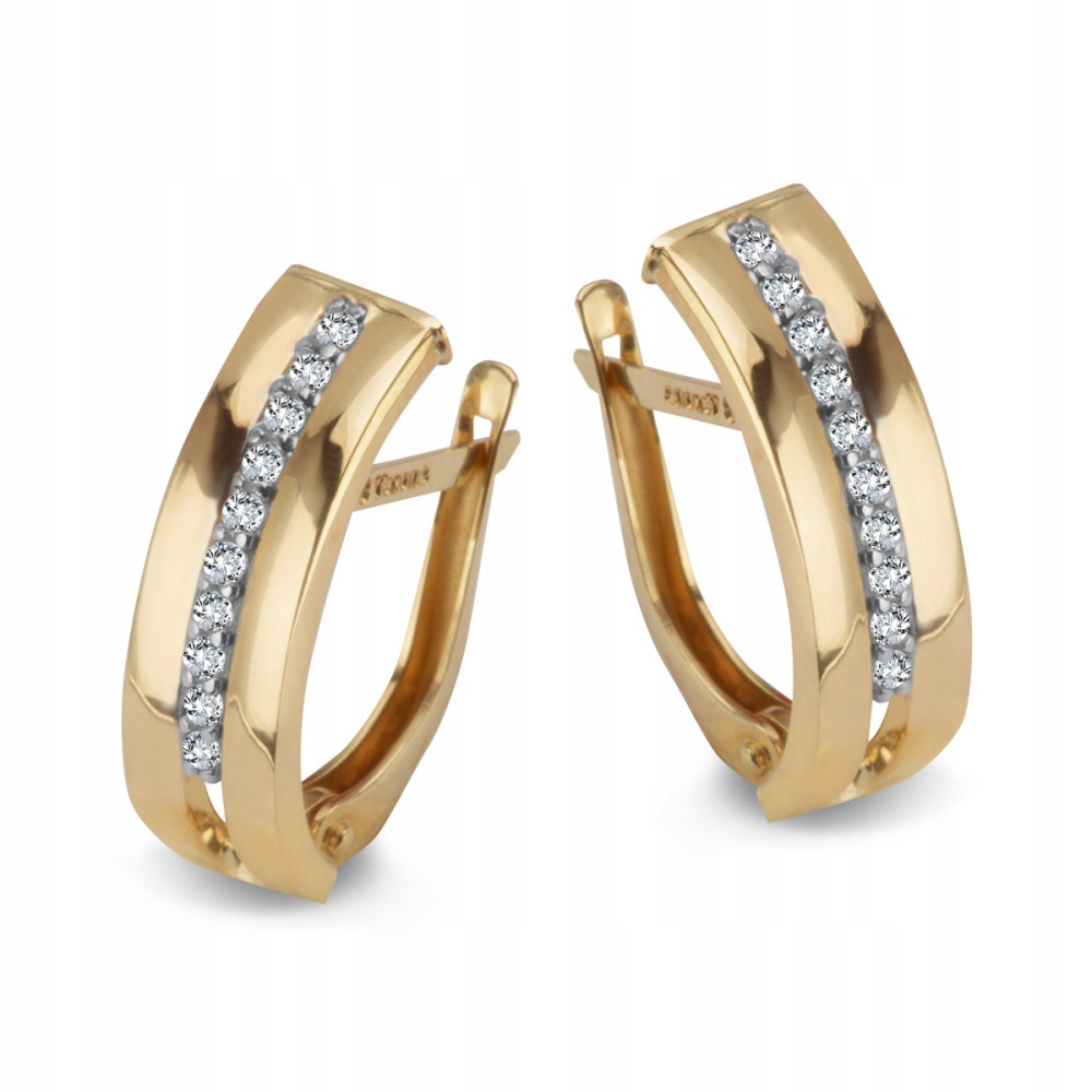 Złote Kolczyki z Cyrkoniami GX13249 Verona Jewellery