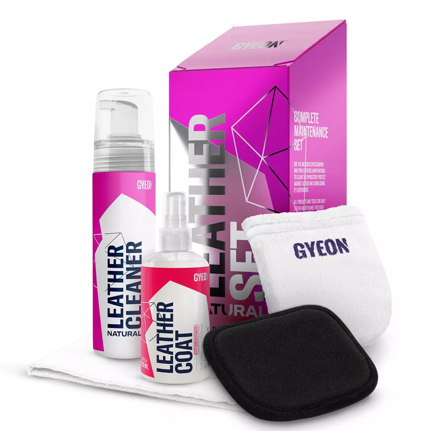 Gyeon Q²m LeatherSet Natural Zestaw do czyszczenia i zabezpieczenia tapic