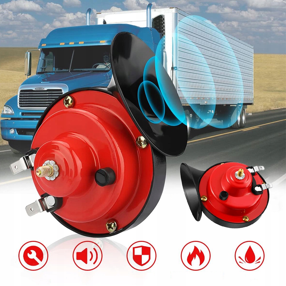 KLAKSON POCIĄGOWY 12 V, BARDZO GŁOŚNY ELEKTRYCZNY KLAKSON ŚLIMAKOWY 300 DB