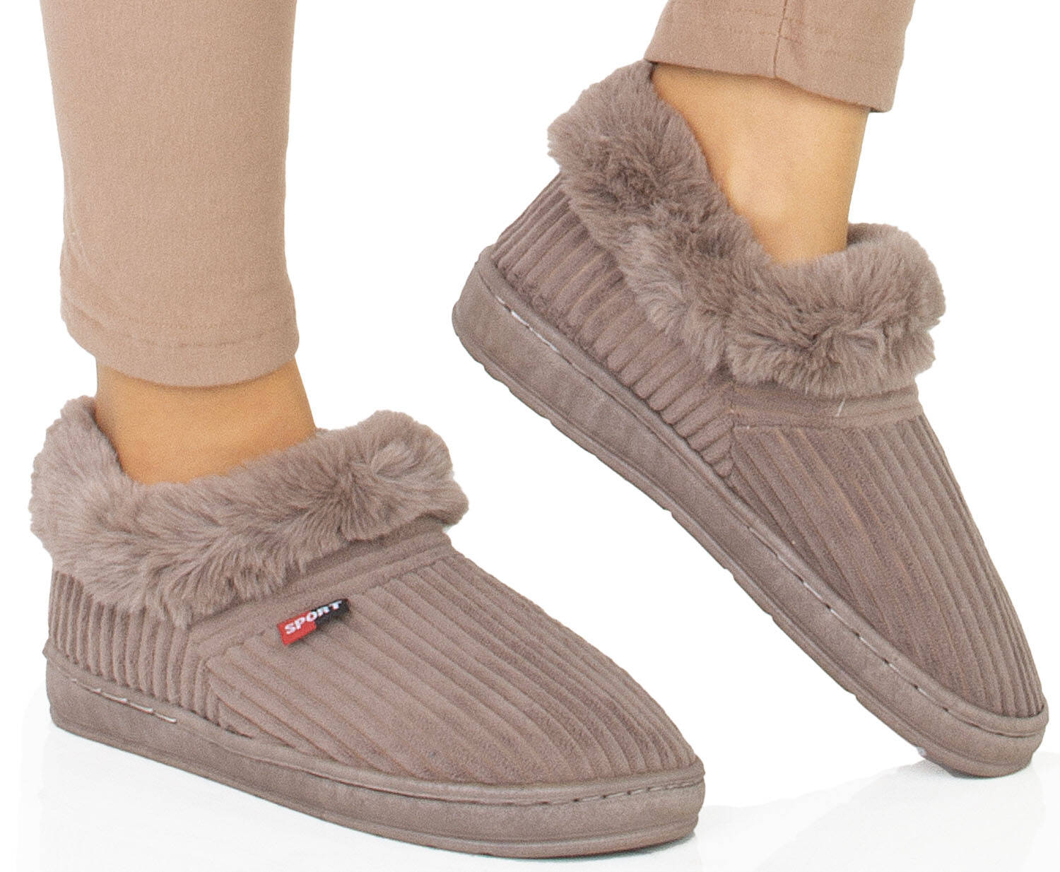 7833 BEŻOWE KAPCIE OCIEPLANE WSUWANE DOMOWE KLAPKI FUTERKO MĘSKIE 44 Rozmiar 44