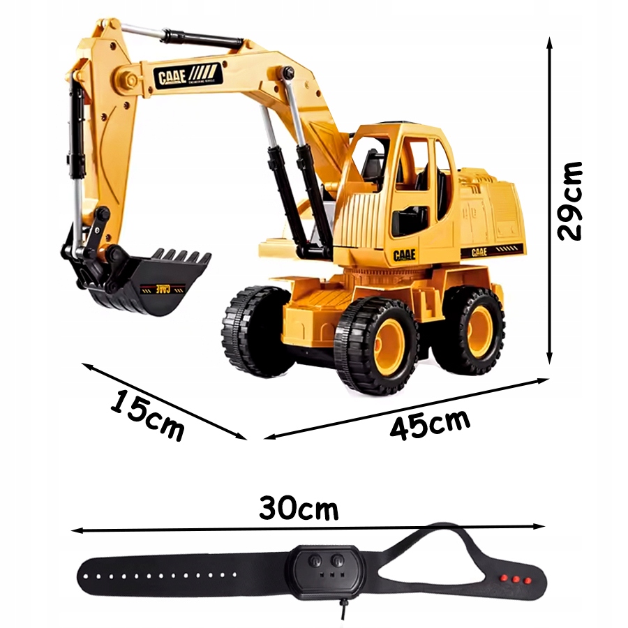 KOPARKA R/C ZABAWKA DLA DZIECI ZDALNIE STEROWANA GESTEM RĘKI RUCHOMA ŁYŻKA Seria Pojazdy budowlane