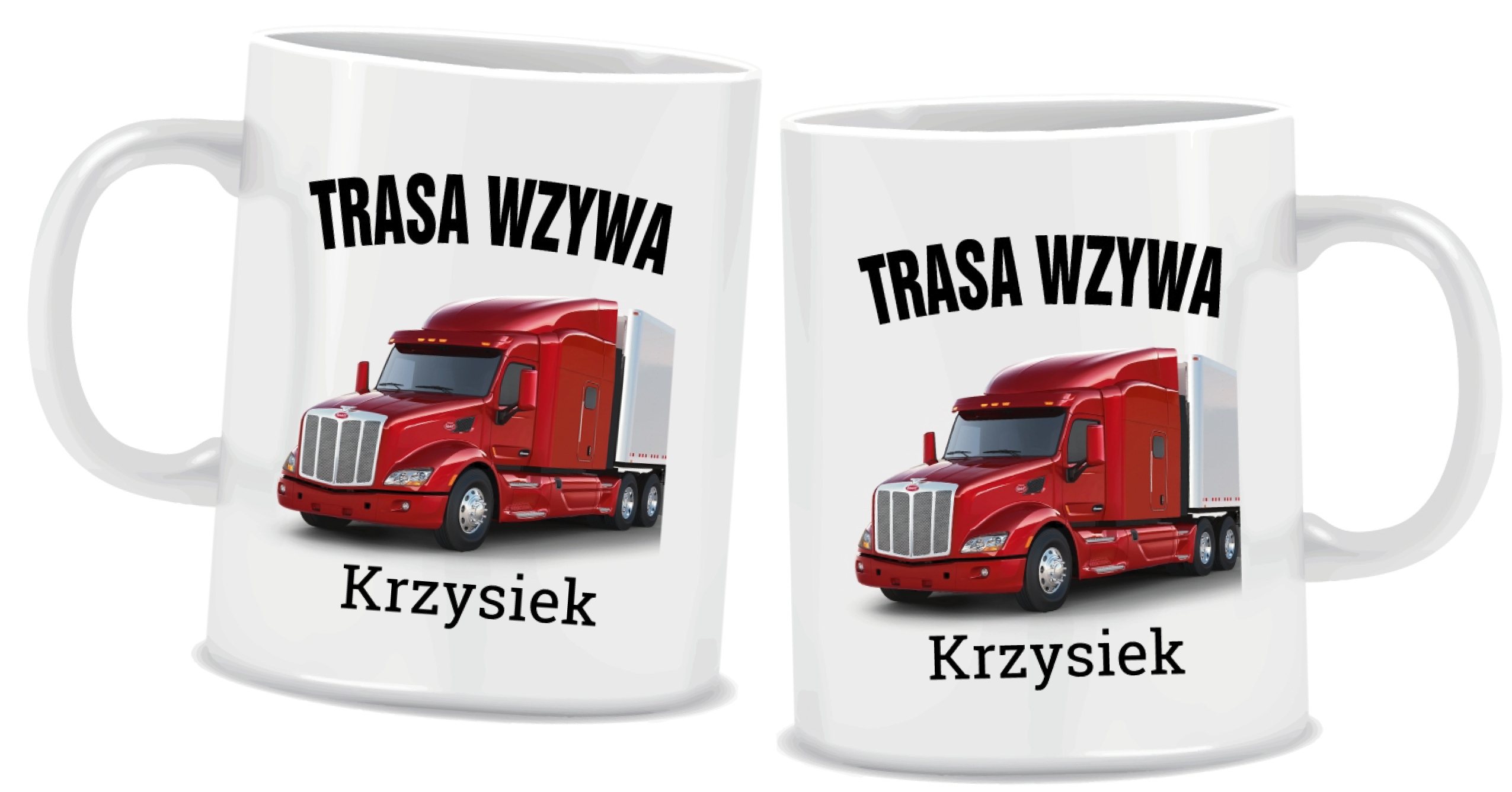

Kubek kierowcy Tira Ciężarówka Trasa Wzywa + Imię