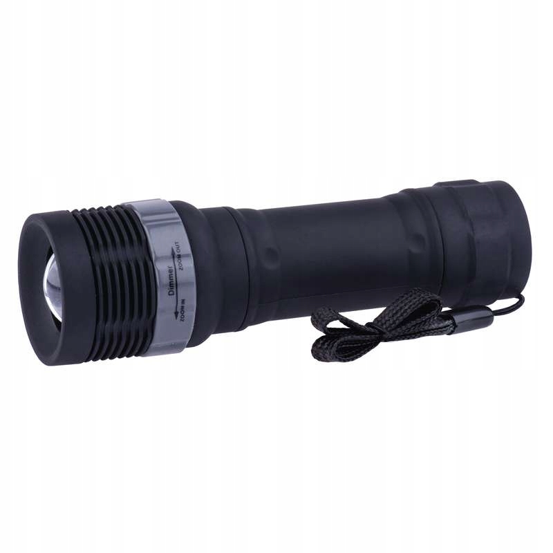 Latarka Led 3W, czarna, zasięg 125m, zoom, 3xAAA P4702 Emos
