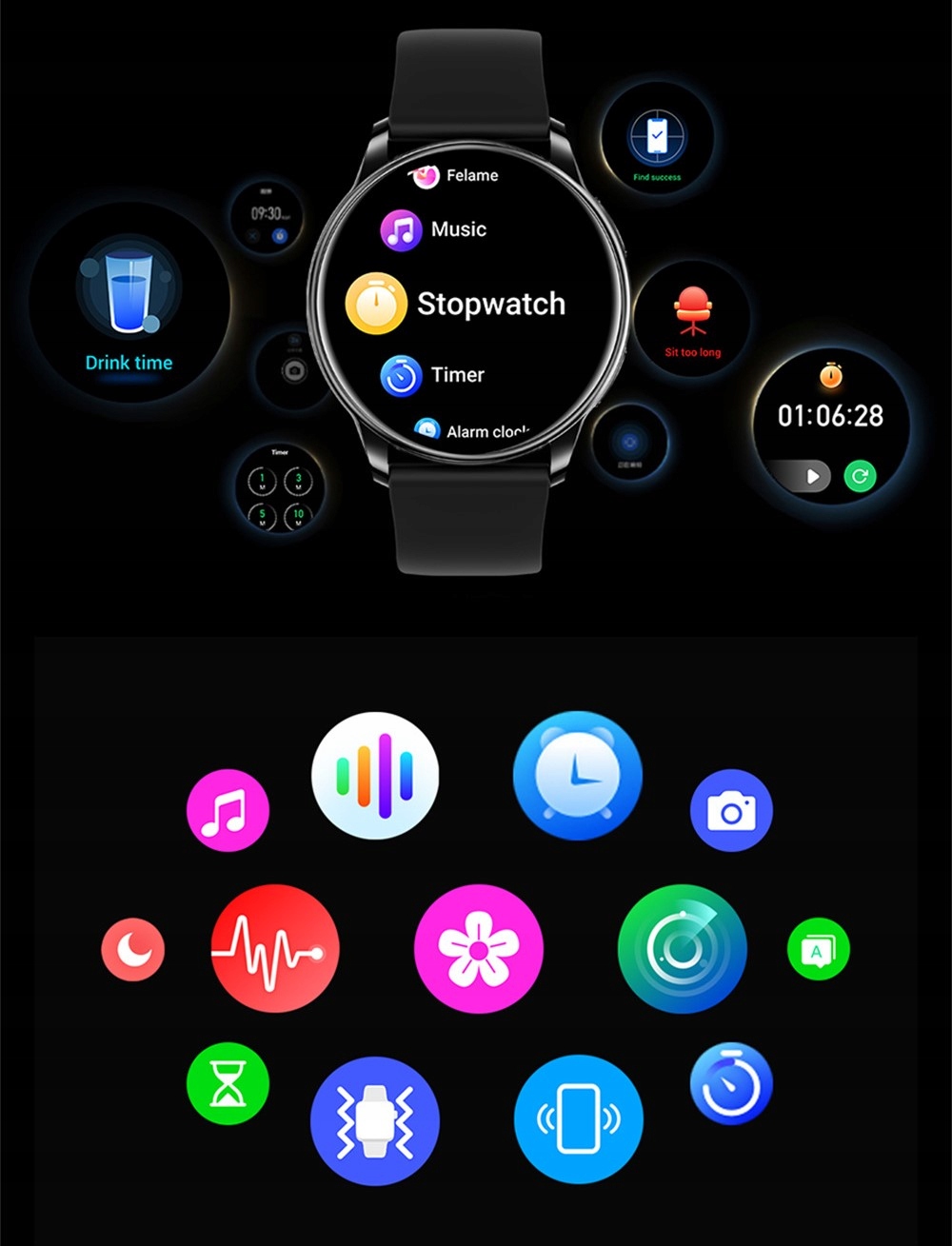 Damski Zegarek Funkcja Rozmowy Polskie Menu Złoty Okrągły Puls SMARTWATCH Kod producenta ZEGAREK DLA KOBIETY Z FUNKCJA ROZMÓW SMS