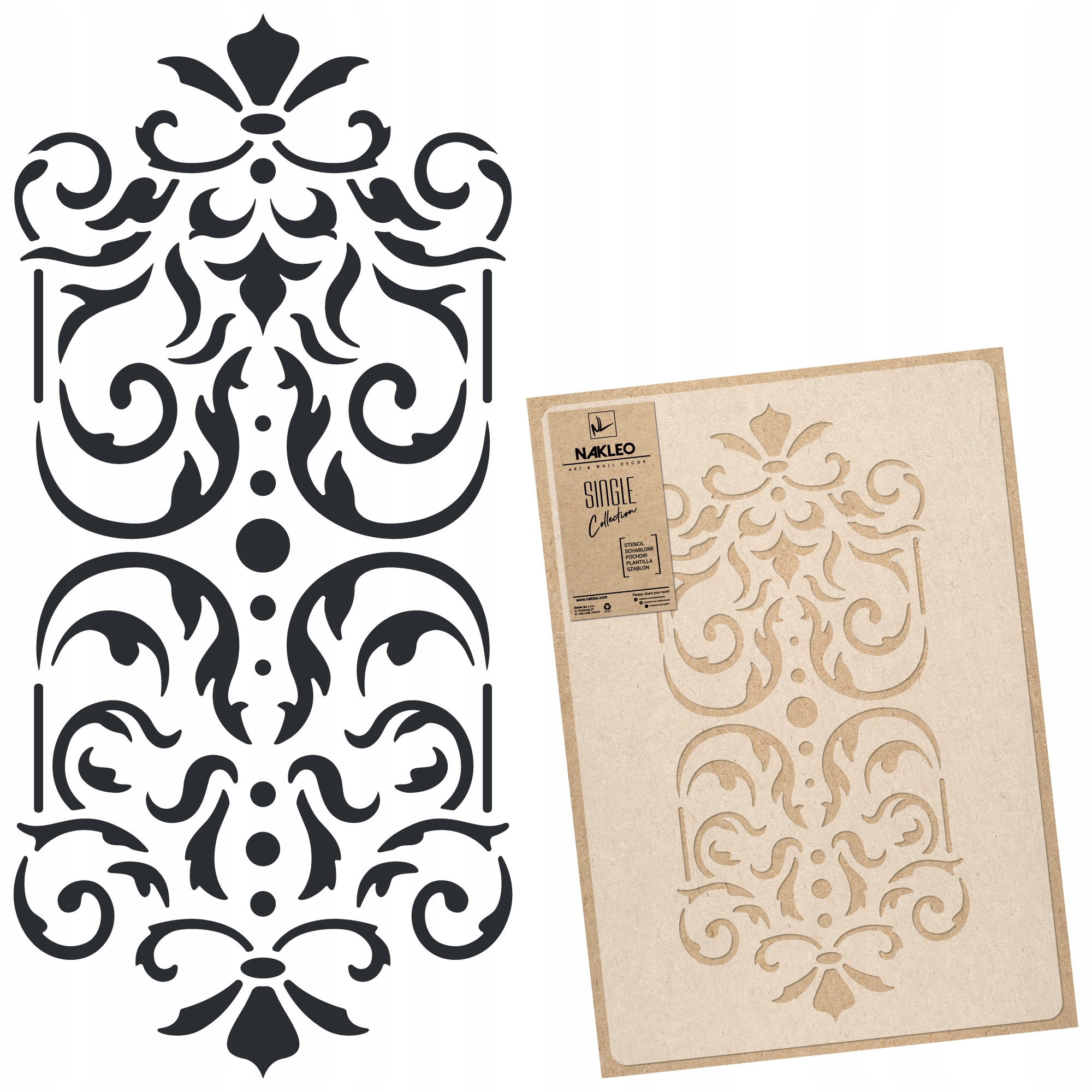 Malířská šablona Vícenásobná L 59x95 cm Ornament Vintage Barokní Dekor