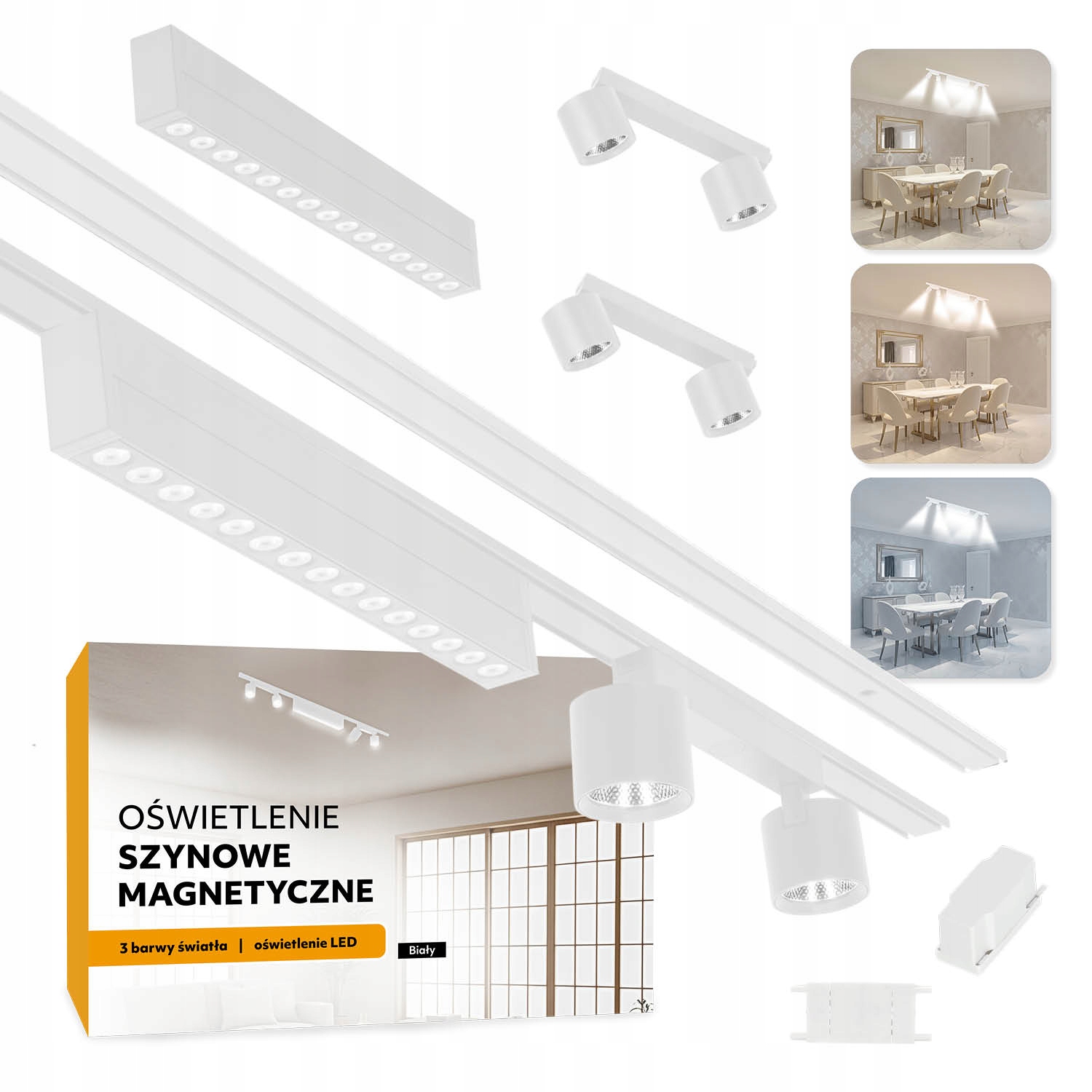 Magnetické koľajnicové osvetlenie 2x Lišta 1 m +15 W a 2x2x7 W biele 5 rokov záruka