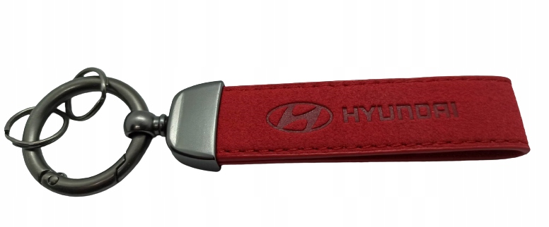 Hyundai Brelok Breloczek Brylok Alcantara Skóra Czerwony