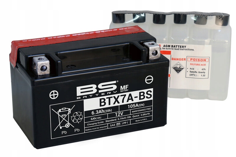 Bs Battery Bezúdržbová baterie s kyselinou BTX7A 300619