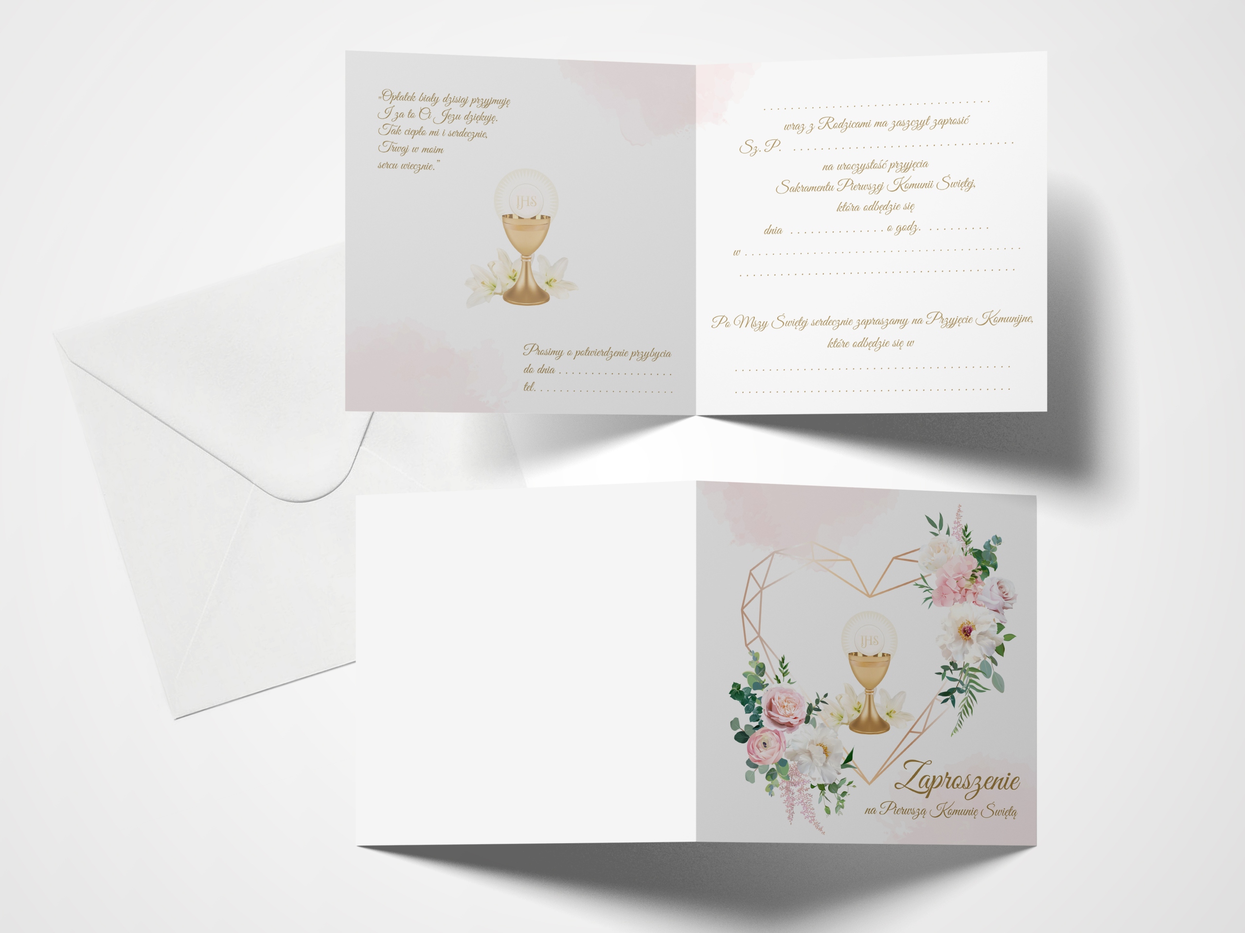 Zaproszenia na komunię komunijne PREMIUM + koperta Marka inna