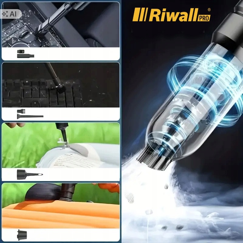 Belaidis automobilinis rankinis siurblys akumuliatorinis galingumas ROYALE RMW-01