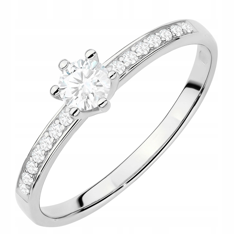 Zlatý Prstýnek pr. 585 14k Laboratorní diamanty 0,37ct