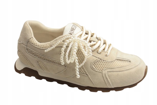 Polobotky Venezia V442-05601-15BEI vel. 38 Sportovní kožené perleťové s přívěskem