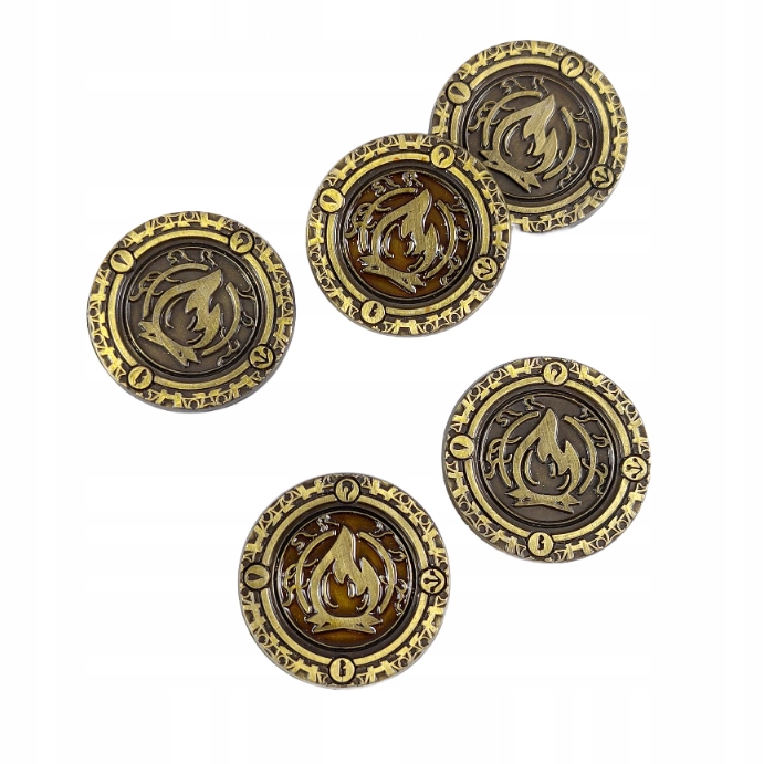 OGIEŃ ZŁOTA METALOWA MONETA DO GRY PORY ROKU Producent RGFK