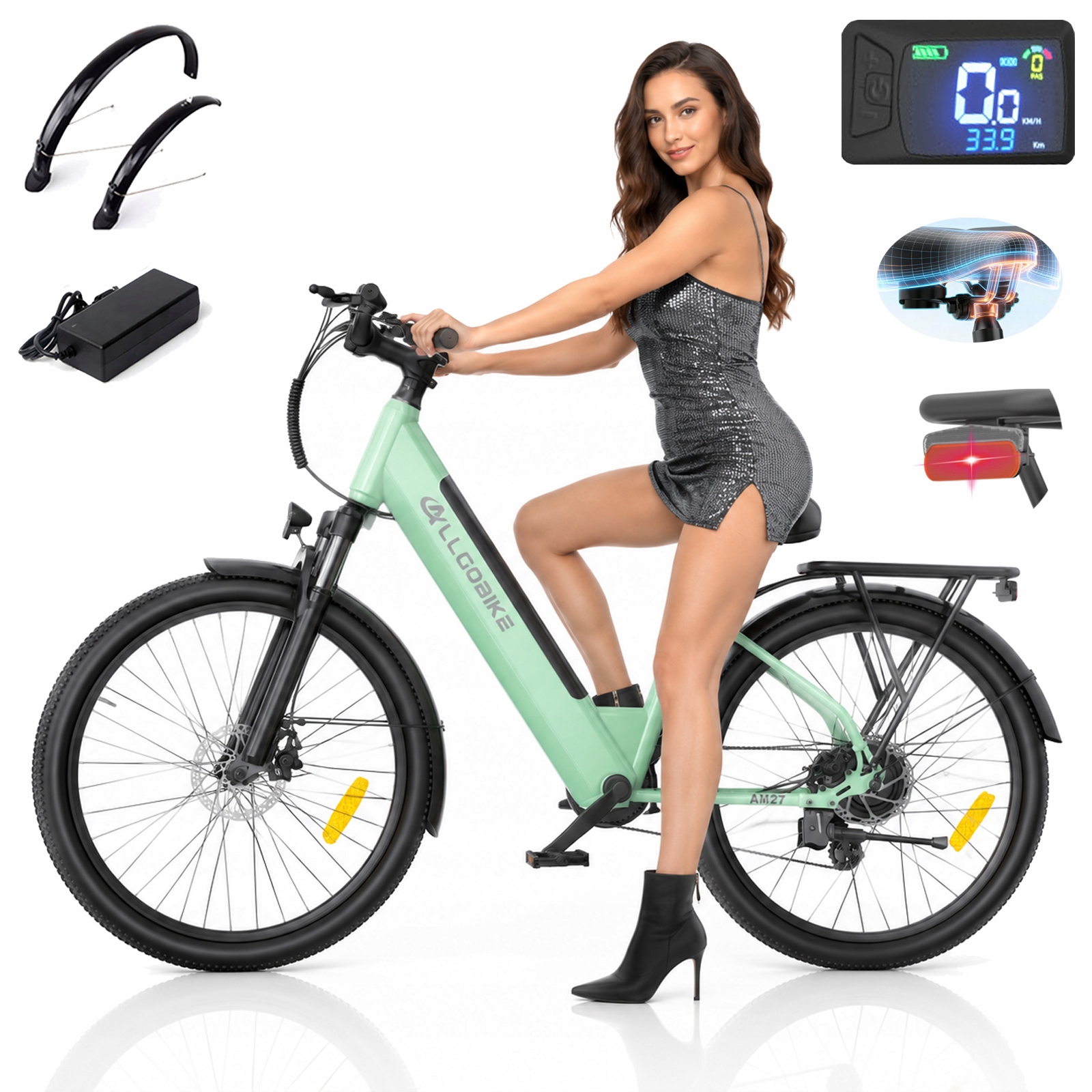 Rowery Elektryczne Miejskie Allgobike 250W 36V 15AH 25KM/H 100KM 27,5"*2.1"