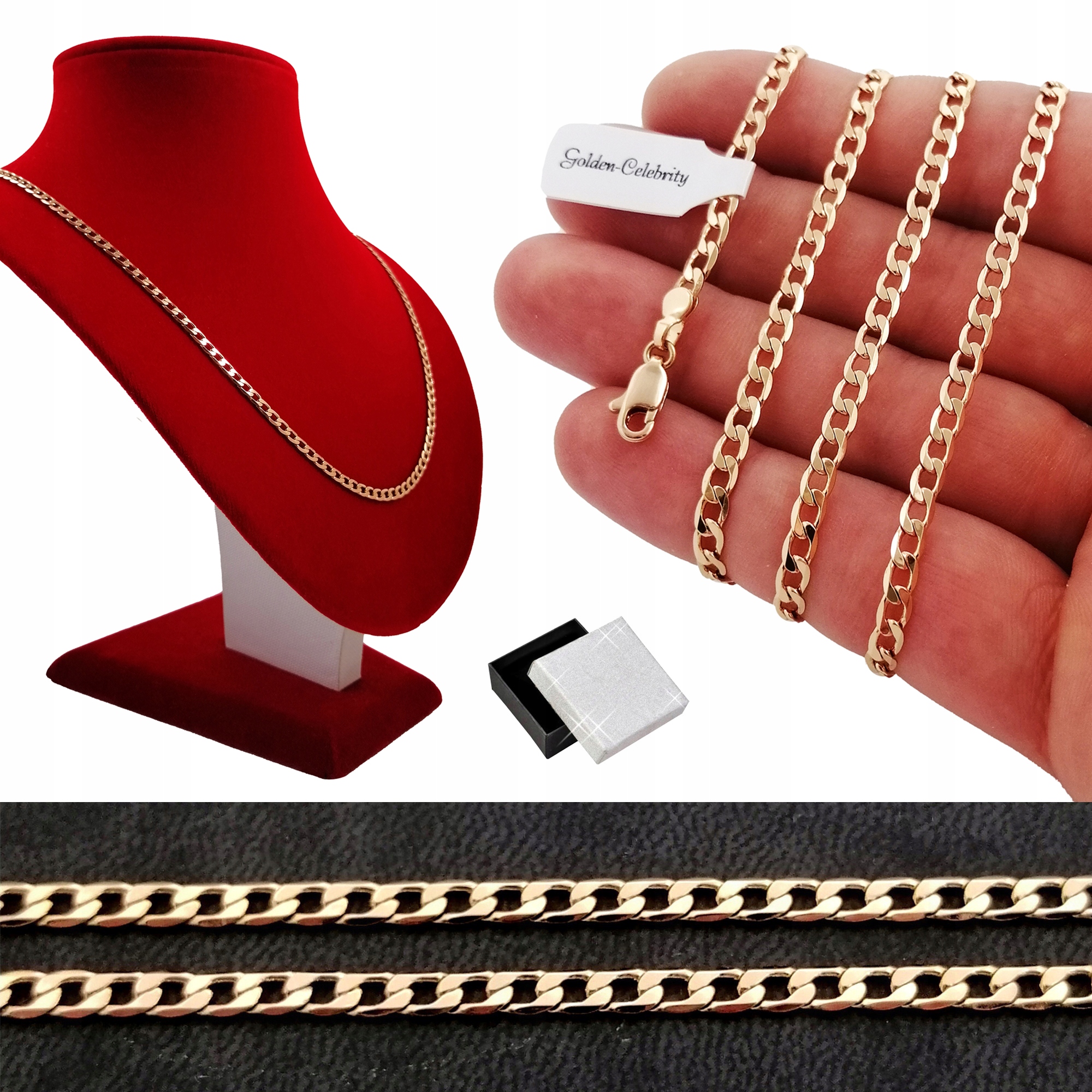 

Złoty Łańcuszek Pancerka 50cm/3mm Męski