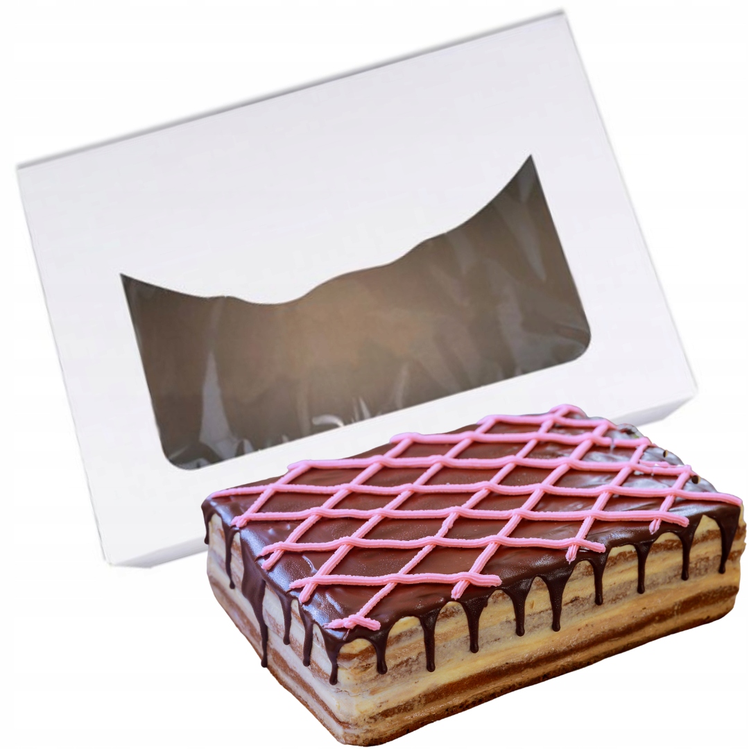 Tekturowe pudełko z okienkiem -- 31x22x8cm, 50szt. (do dalszej odsprzedaży) Kod producenta Tekturowe pudełko na ciasta