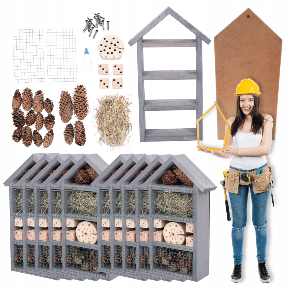 10 x Domček pre hmyz Hotel Na Samostatnú Montáž Veľký až 47 cm! Diy