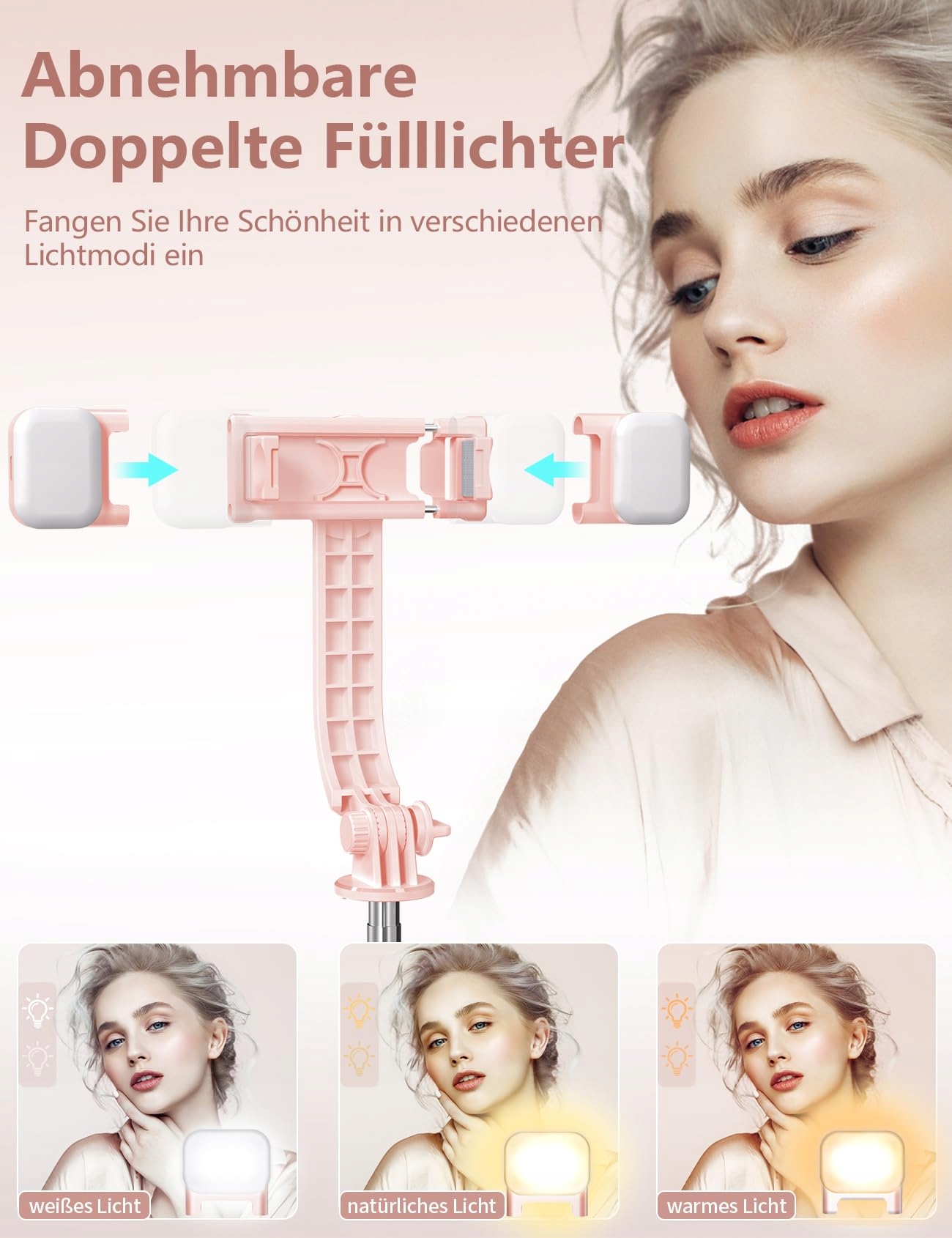 SELFIE STICK Z FILL LIGHT STATYW DO SMARTFONÓW Z PILOTEM — miniatura 2