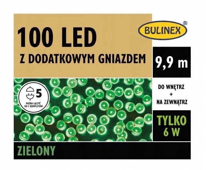 

Lampki Choinkowe 100 Led Wewnętrzne Zewnętrzne