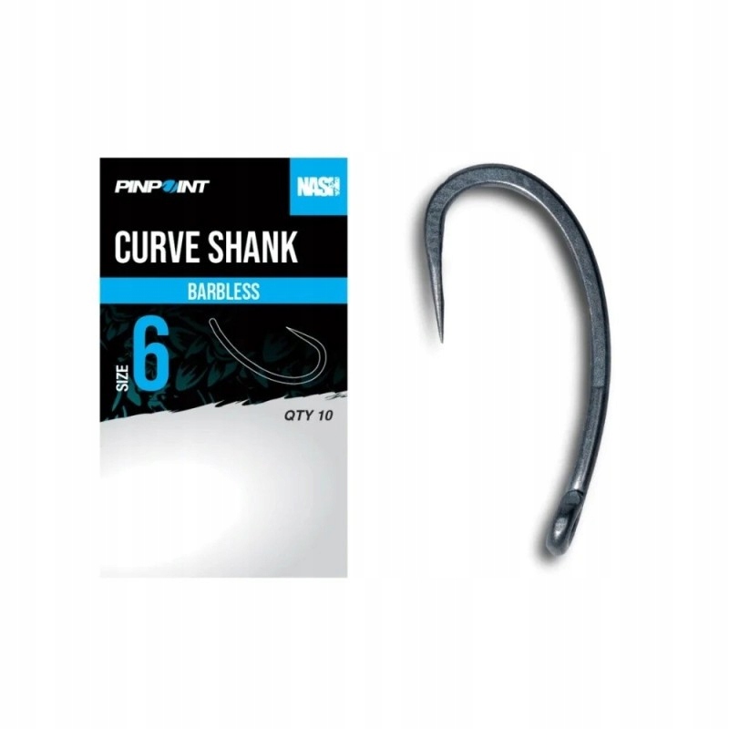 Nash Curve Shank rozm 6 Bezzadziorowe Haczyki Karpiowe Nash T6538