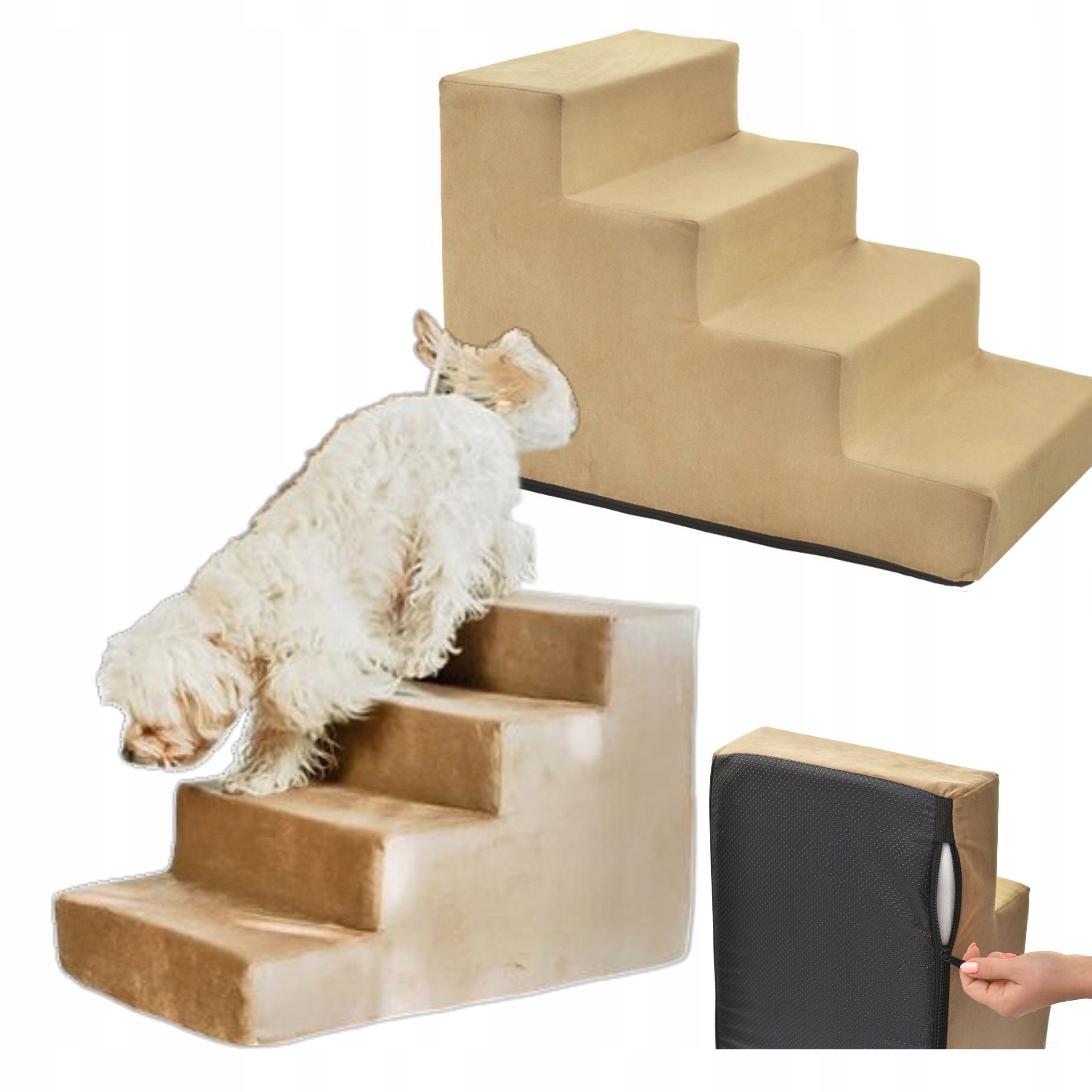 Schodky Rampa pro psa kočku 4 stupně Protiskluzové schody 40 cm Plošina