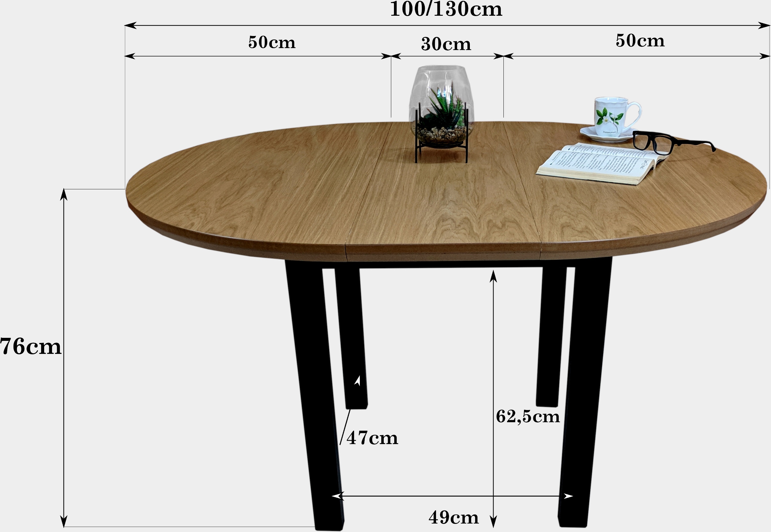 Stół rozkładany okrągły 100/130 loft skandynawski Marka RIBES