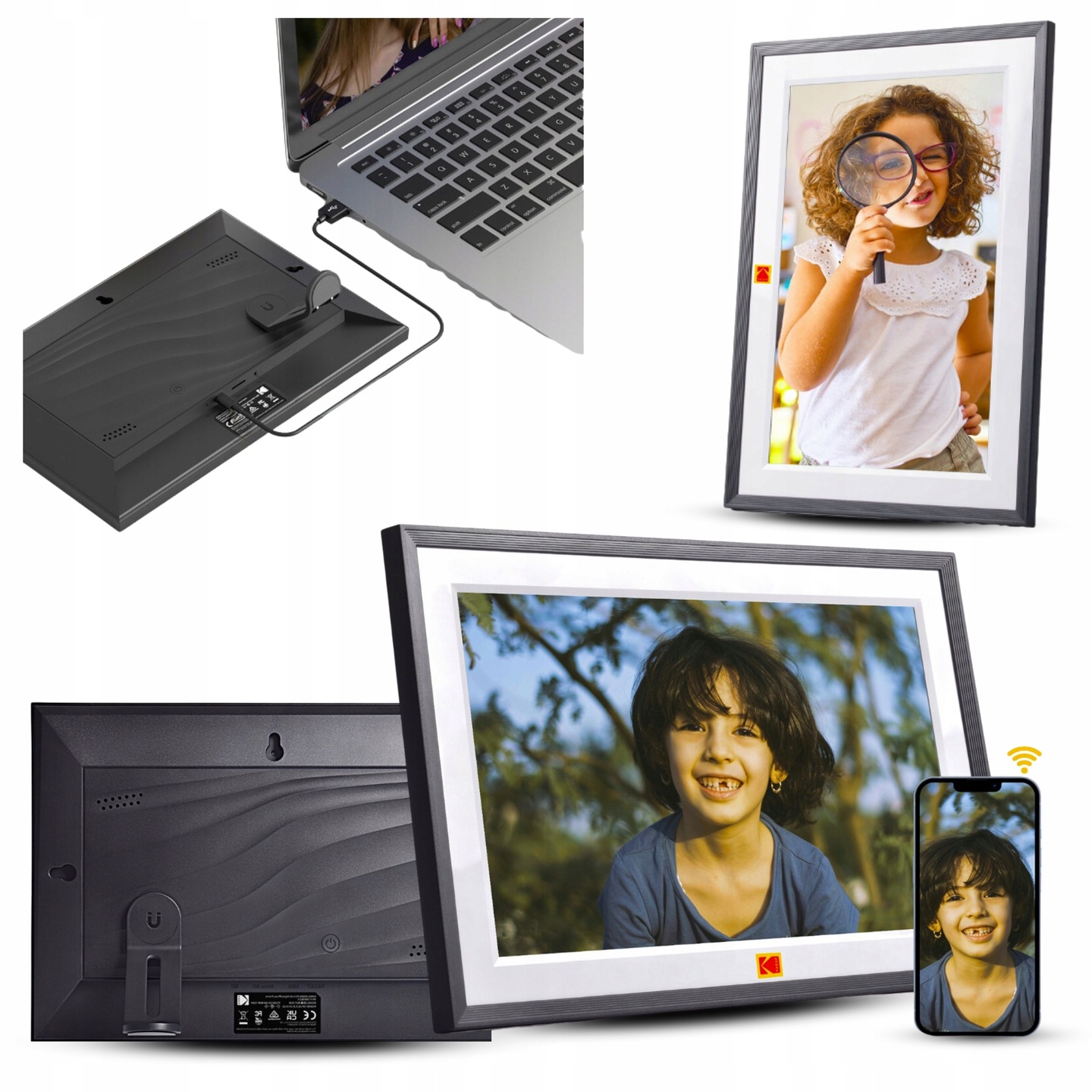 Kodak Digitální Fotorámeček rámeček Dotykové fotografie videa 10,1" RCF-1018 WiFi