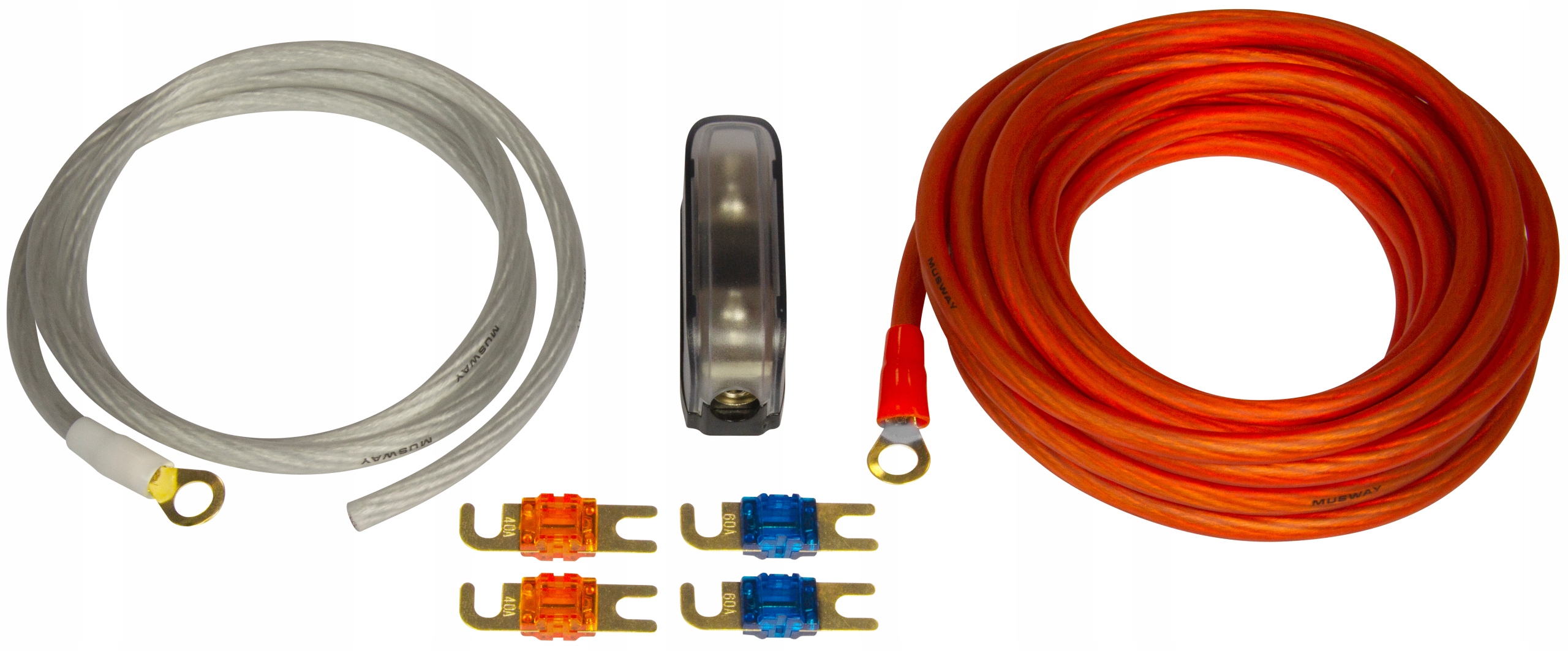 Napájecí Kabely pro Zesilovač 10 mm2 Měď Ofc Musway MW10.5KIT