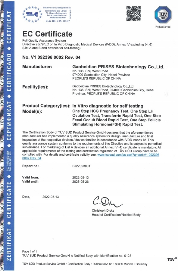 20 x TEST CIĄŻOWY STRUMIENIOWY WCZESNA CIĄŻA 2 DNI Producent wyrobu medycznego Limedic
