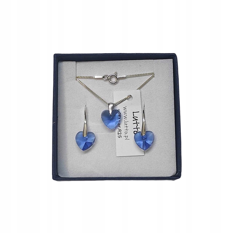 Stříbrný komplet srdce 10 mm Swarovski stříbro 925