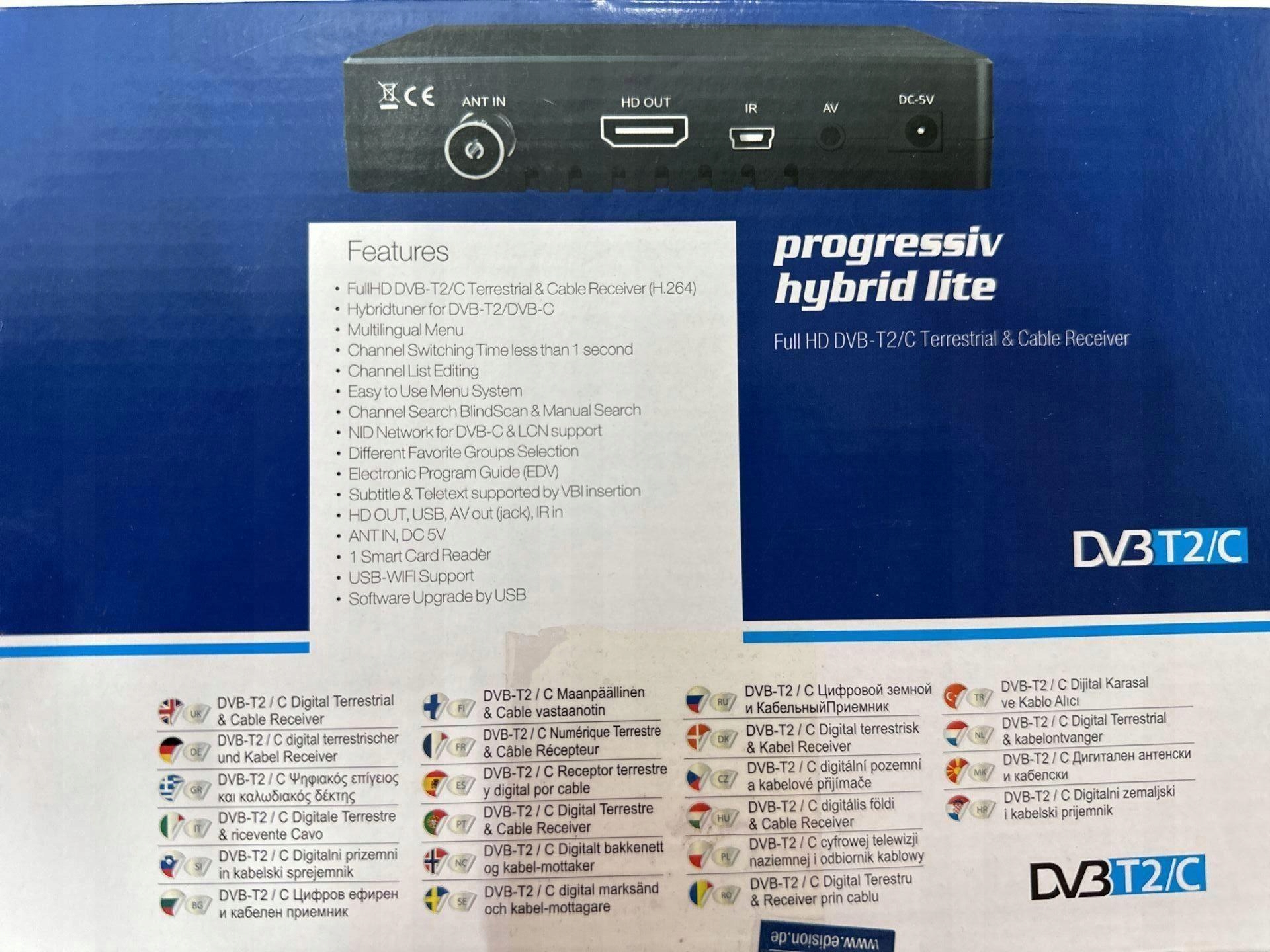 TUNER DVB-T2 EDISION H.256 HEVC Model Progressiv Hybrid Lite
