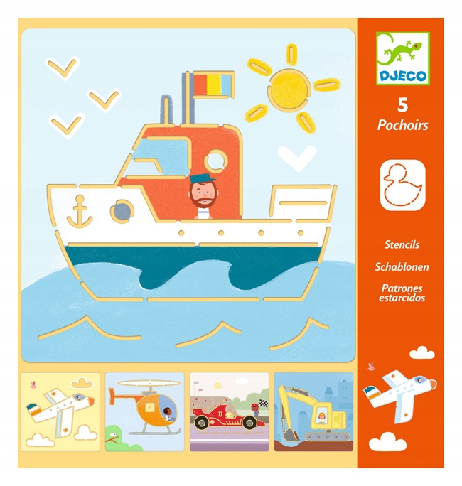 

Djeco Szablony do odrysowania Pojazdy rysowanie