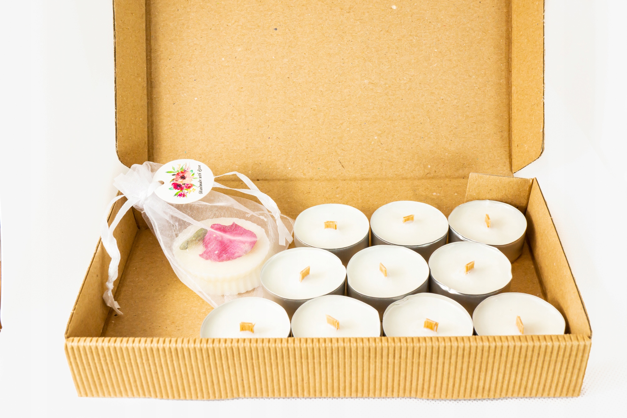 

Tealight, zapachowy, sojowy z drewnianym knotem