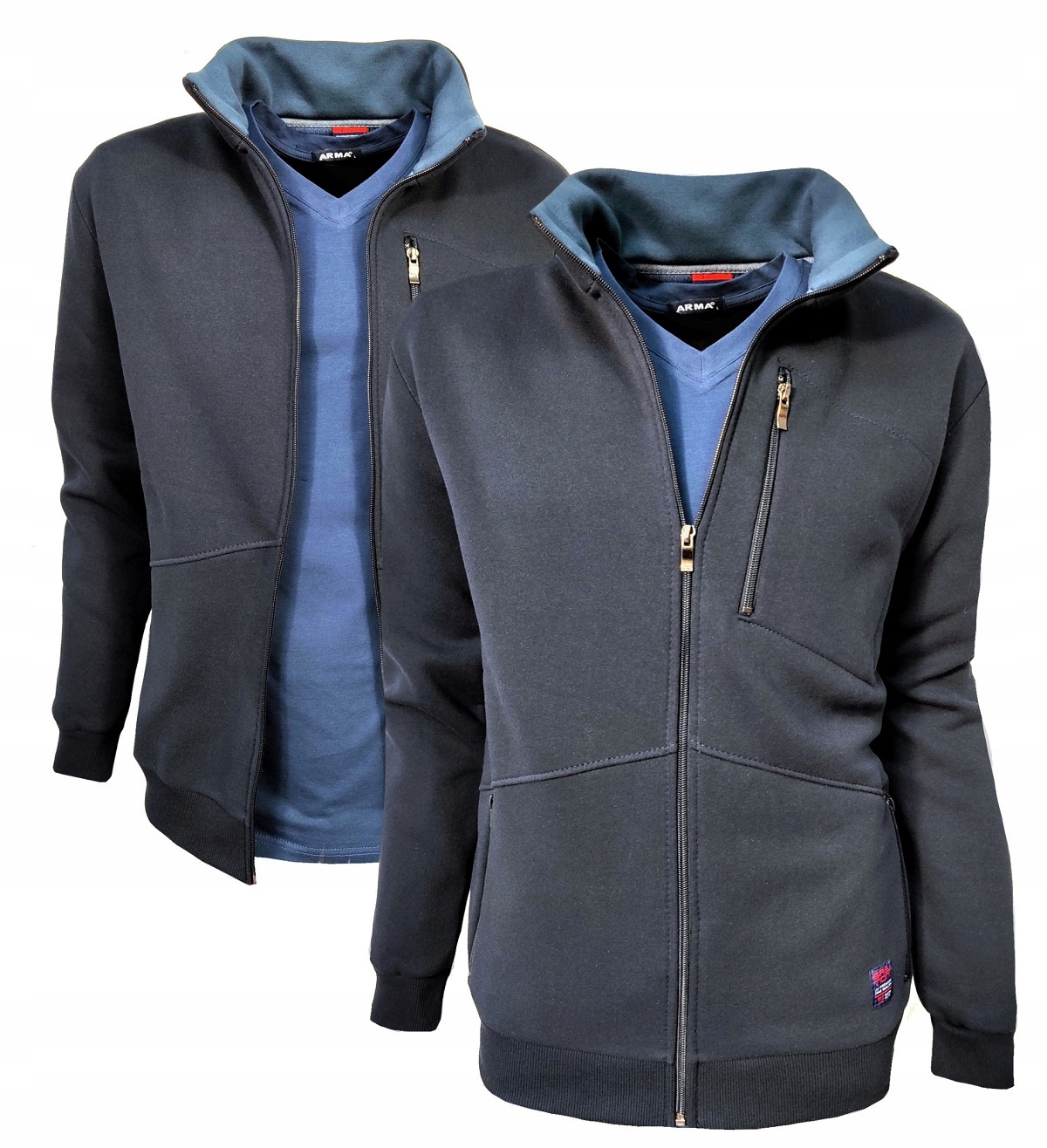 Pánská mikina s rozepínáním na zip v modré barvě Bastion 3XL