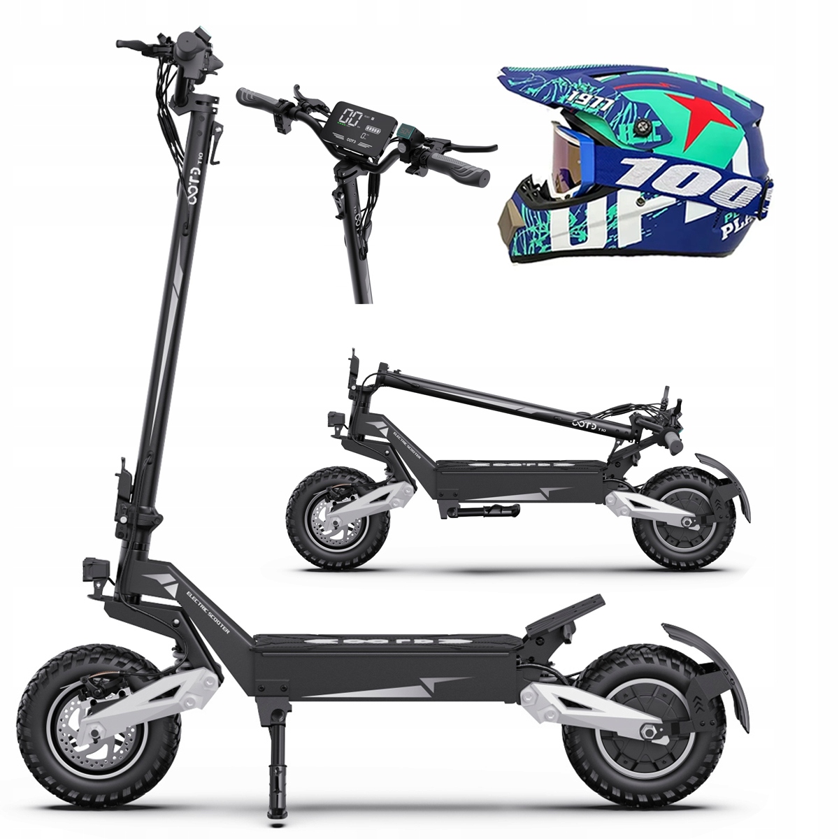 Ootd T10 skládací elektrická vozidla 900W 50KM/H 48V 13.5AH 45KM 11" Pl