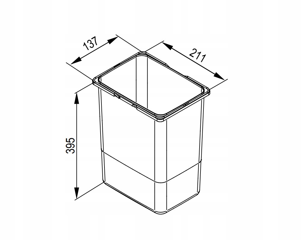 Kosz na śmieci PRAKTIKO 60cm 1x20+2x9L segregator sortownik do szuflady Marka Rejs