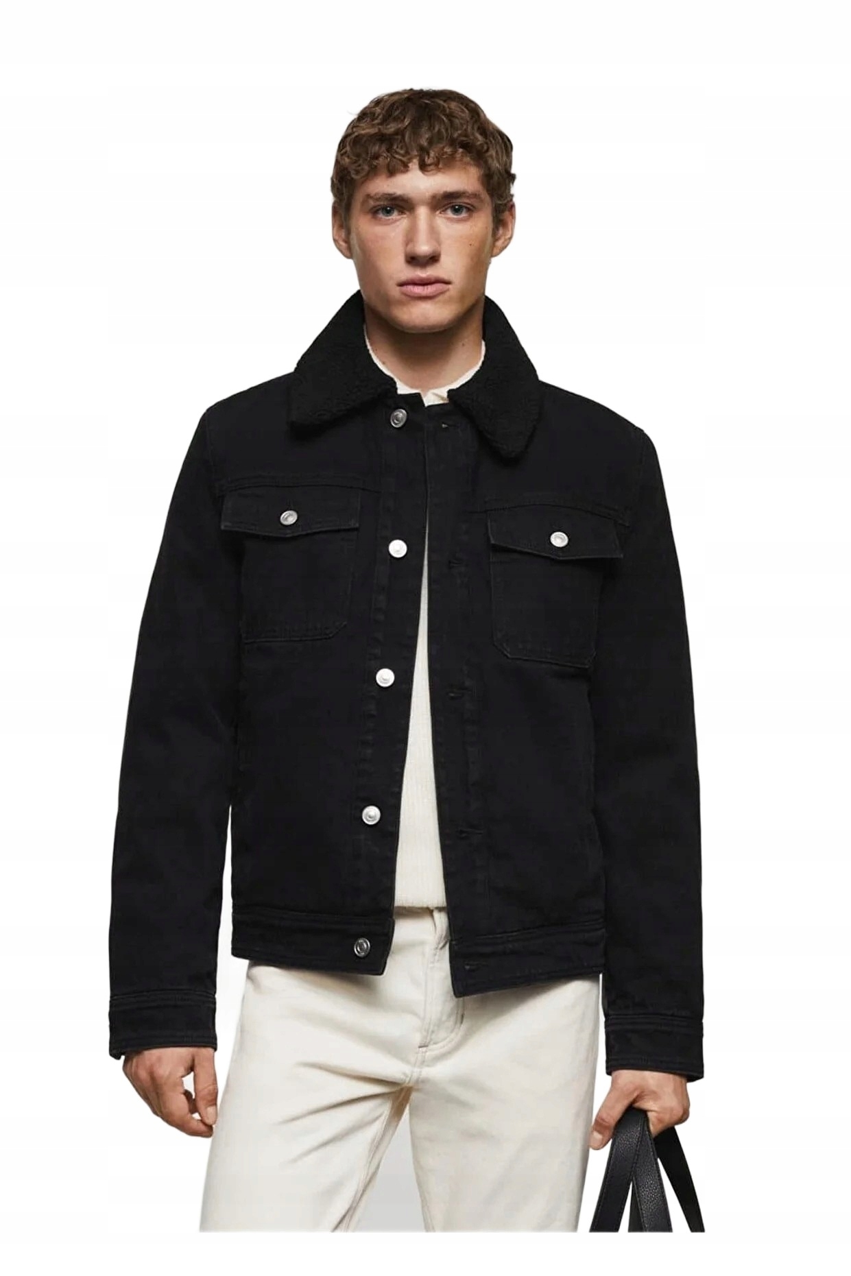 Mango Pánská Černá Džínová Bunda Z Prošívaného Materiálu Xs 5DA*