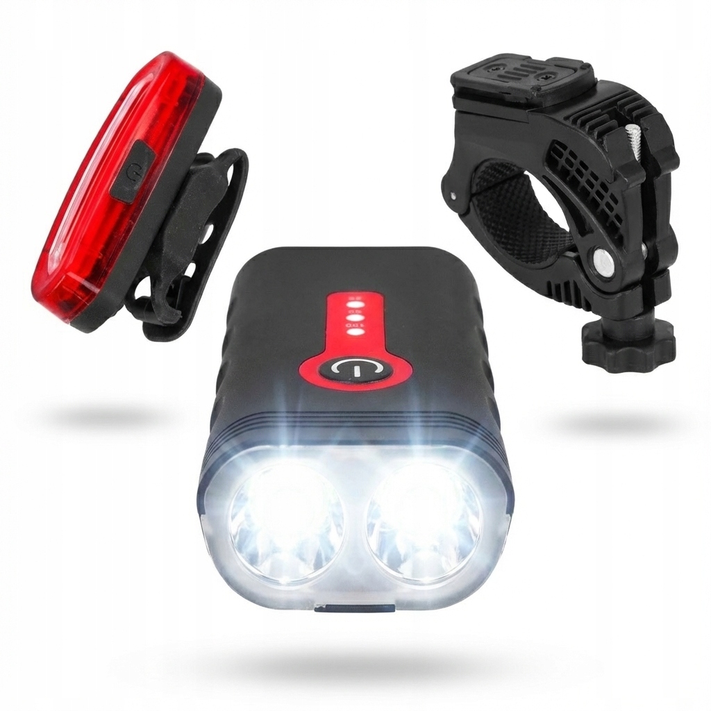 Lampki Rowerowe zestaw przednia tylna lampka Usb do roweru ładowana uchwyt