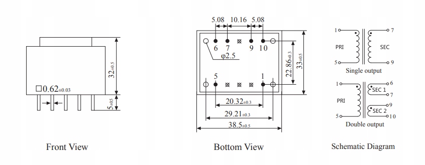 PE3515-I-3.5VA-110V-15V Transformator PCB EAN (GTIN) 7730356044870