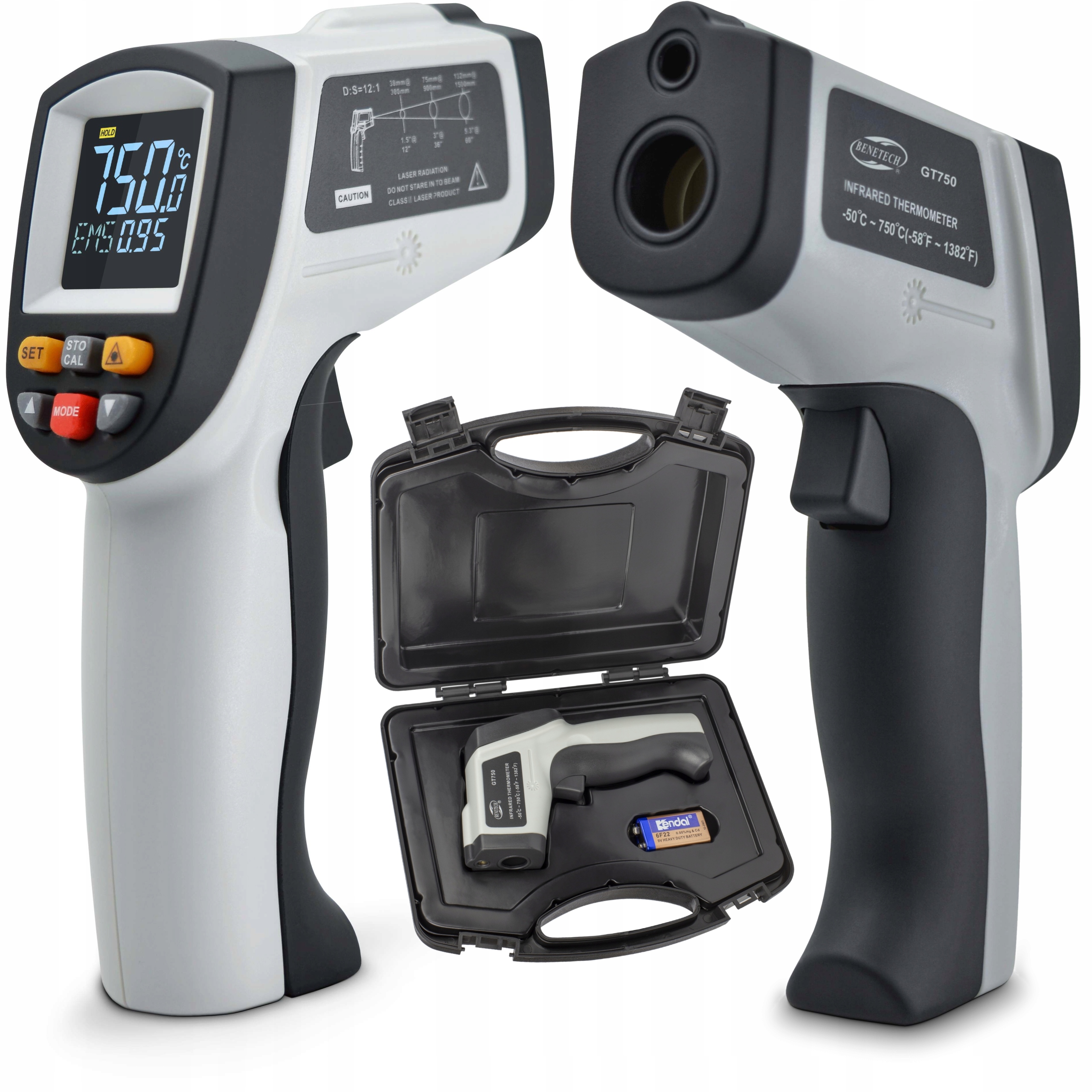PIROMETR TERMOMETR LASEROWY BEZDOTYKOWY NA PODCZERWIEŃ EMISYJNOŚĆ -50 +750