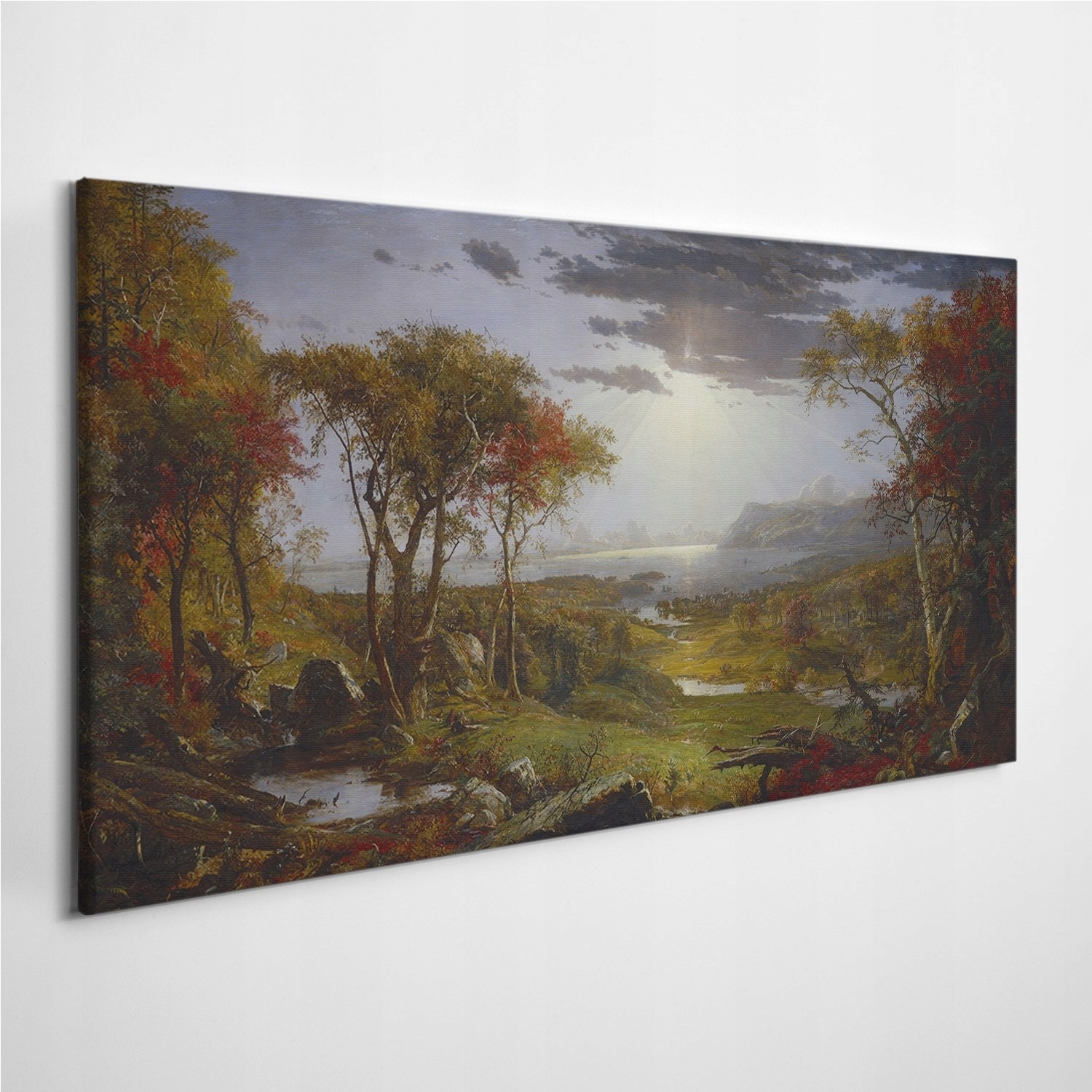 

Obrazy na płótnie Rzeka Łąka Drzewa Niebo 120x60