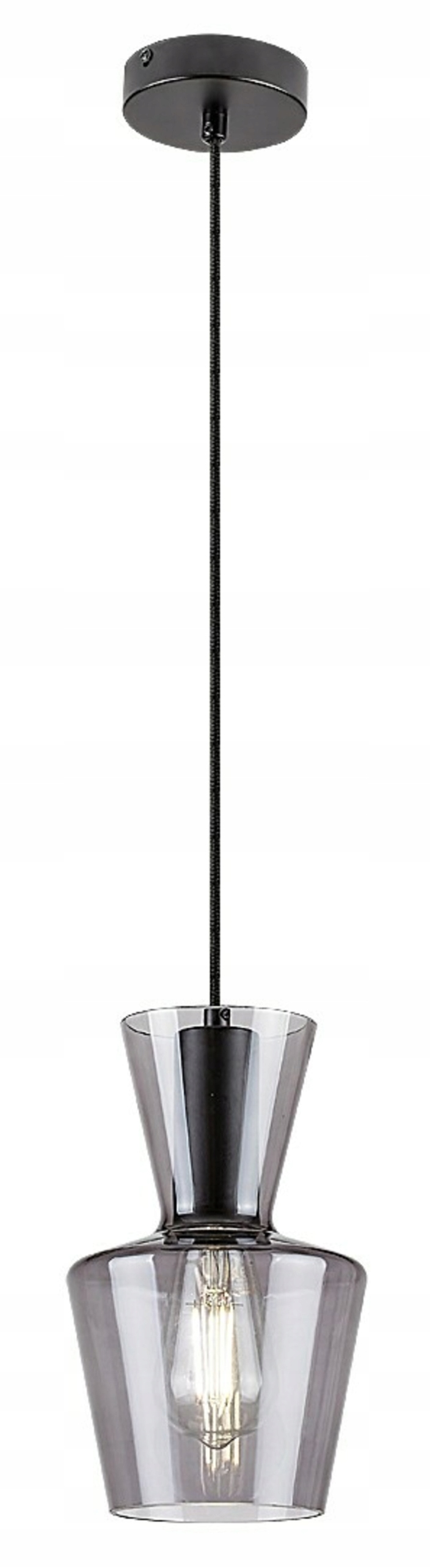 Závěsné svítidlo Rabalux Abra E27, matná černá, kouřové sklo 72161