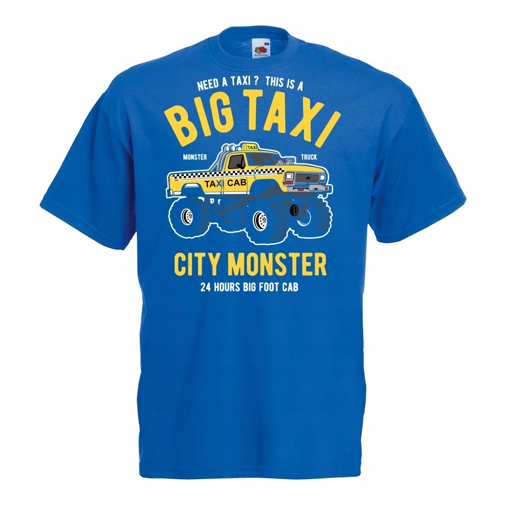 

Koszulka monster truck taxi samochód L niebieska